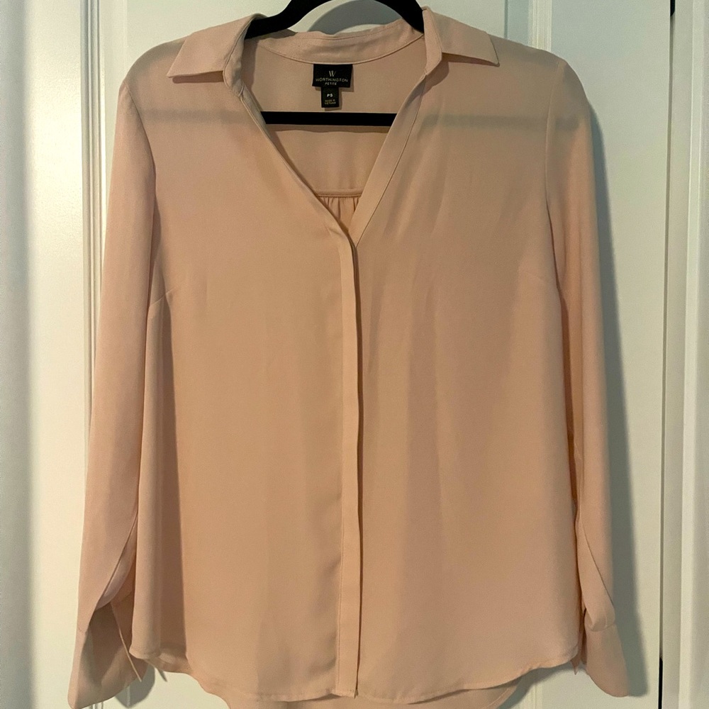 Worthington sheer pink top